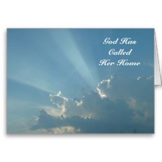 Sympathy, loss of Grandmother, sunrays, clouds Cards
