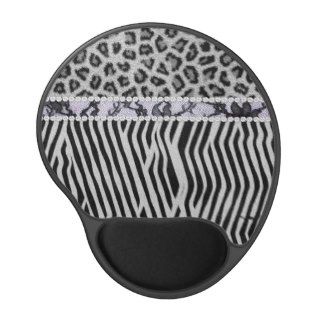 Black White Abstract Zebra Cheetah Animal Print Gel Mouse Mat