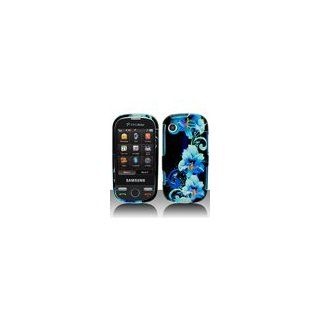 Samsung Messager Touch R630 SCH R630 R631 Blue Flower Cell Phone Snap on Cover Faceplate / Executive Protector Case Cell Phones & Accessories