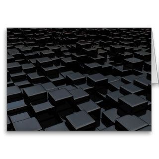 Black cube world greeting cards