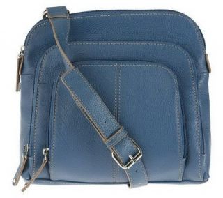 Tignanello Pebble Leather Crossbody Bag with Front Organization —
