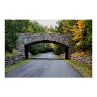 'Carriage Road Stone Bridge, Acadia Park' Poster
