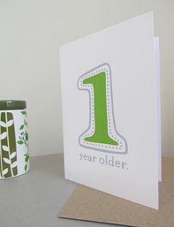 '1 year older' card by alison hardcastle