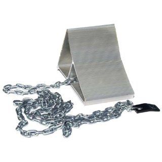 Durable Corporation RMC/SC 8 Extruded Aluminum Wheel Chock, 11.625 Inches Wide, By 8 Inches Height By 7 Inches Inches Overall, With 12 Foot Attached Chain And Mounting Clip Floor Matting