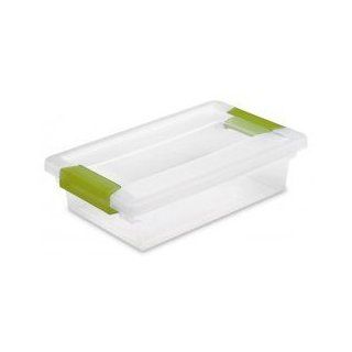 Set of 6 Small Clip Boxes (Clear) (2.75"H x 11"W x 6.625D)   Small Clear Storage Boxes