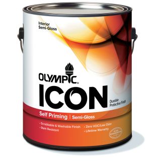 Olympic 124 fl oz Interior Semi Gloss White Latex Base Paint with Mildew Resistant Finish