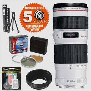 Canon EF 70 200mm f/4.0L USM AF Zoom Telephoto Lens & 6 Year Warranty & Filters & Accessory Kit  Camera And Photography Products  Camera & Photo