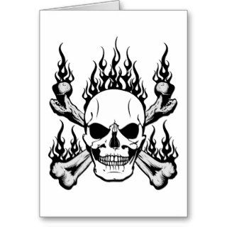 Flaming Skull Greeting Card