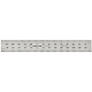 Starrett C635 150 Spring Tempered Steel Rule With Millimeter Graduations, 150mm Length, 19mm Width, 1.2mm Thickness Construction Rulers