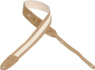 Levy's Leathers, M12SC SND, 2" cotton guitar strap with suede ends and trim, Sand Musical Instruments