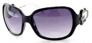 Fendi Women's B Sun Fs 384 Black / White Frame/Grey Gradient Lens Plastic Sunglasses Clothing