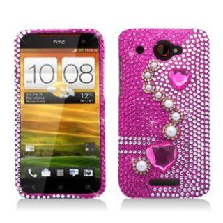 Aimo HTC6435PCLDI636 Dazzling Diamond Bling Case for HTC Droid DNA   Retail Packaging   Pearl Pink Cell Phones & Accessories