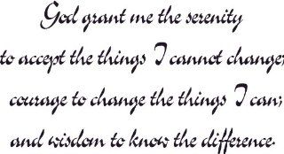 Serenity Prayer Wall Art, Vinyl Decal, Accept the Things We Cannot Change   Wall Decor Stickers