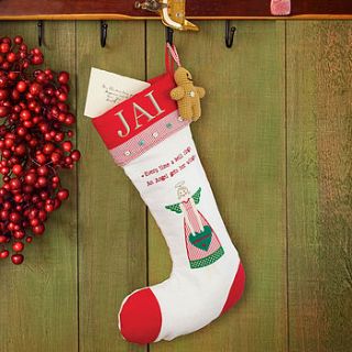 personalised angel christmas stocking by retreat home