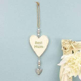best mum hanging heart decoration by lisa angel homeware and gifts
