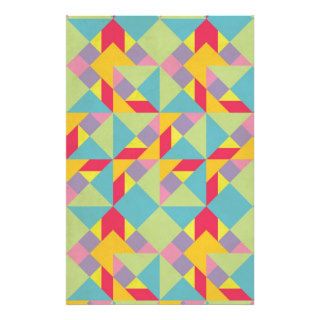 Colorful Tangram Pattern Customized Stationery