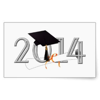 Class of 2014 With Graduation Cap & Diploma Rectangle Stickers