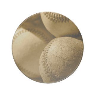 Sepia Baseballs Photograph Beverage Coasters