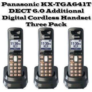 Panasonic KX TGA641T DECT 6.0 Additional Digital Cordless Handset Three Pack  Cordless Telephones  Electronics