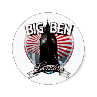 Big Ben Round Stickers