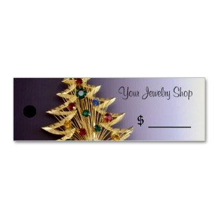 Rhinestone Christmas Tree Jewelry Price Tags Business Card Template
