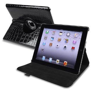 eForCity 360 Degree Swivel Leather Case for Apple iPad 2/3/4, Black Crocodile Skin Pattern (PAPPIPADLC60) Computers & Accessories