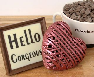 molten 'hello gorgeous' chocolate gift box by unique chocolate