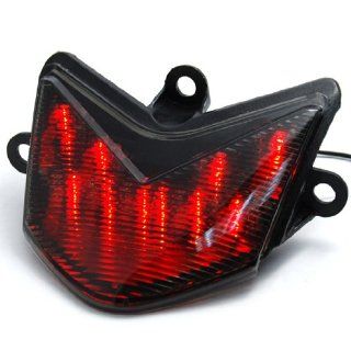 Directly Fit Custom Appearance Look Red LED Stop Brake Rear Tail Plate Light Taillight Turn Signal Smoke Blinkers Integrated Indicators For Kawasaki 2005 2006 05 06 ZX6RR 636 Automotive