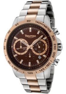 Triumph Motorcycles 3055 44  Watches,Mens Chronograph Brown Dial Two Tone, Chronograph Triumph Motorcycles Quartz Watches