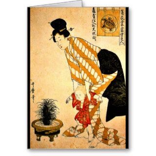 Utamaro   Flower Patterned Cotton Greeting Card