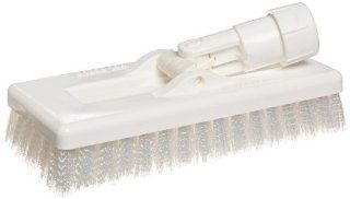 Carlisle 363883102 Plastic Block Swivel Scrub Brush, Polyester Bristles, 1' Bristle Trim, 8' Length x 3 1/2' Width, White Health & Personal Care