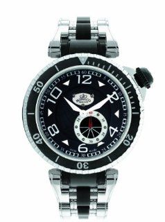 Gio Monaco Men's 651 Poseidon Black Dial Steel and Black PVD Watch Watches