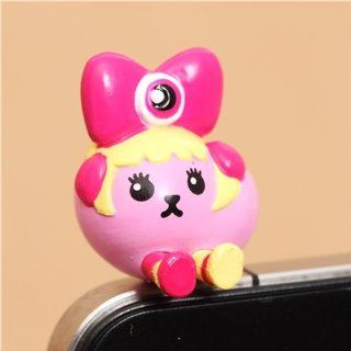 pink bow Mameshiba bean dog mobile phone earphone plug Toys & Games