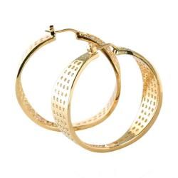 Ultimate CZ 14k Goldplated Clear Cubic Zirconia Hoop Earrings Palm Beach Jewelry Cubic Zirconia Earrings