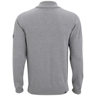 Bench Mens Klunk Cable Knitted Cardigan   Grey Marl      Mens Clothing