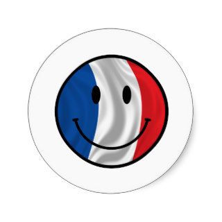 Smiley France Round Stickers