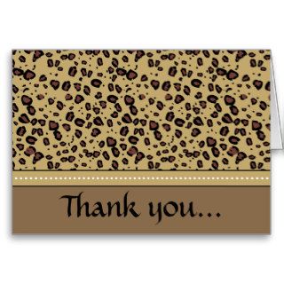 Cheetah Print Thank You Greeting Cards