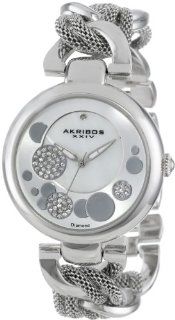 Akribos XXIV Women's AK643SS Lady Diamond Silver Tone Dial Mesh and Chain Link Bracelet Watch at  Women's Watch store.