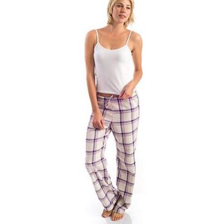 women's brushed cotton purple pyjama bottoms by pj pan pyjamas