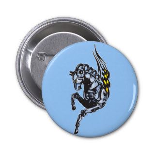 Winged Robot Horse Pins