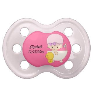 Baby Girl Cartoon In Bath Cap Soap Rubber Duck Baby Pacifiers