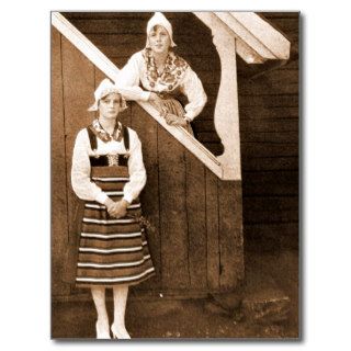 Vintage Dutch Girls Costume Photograph Post Card