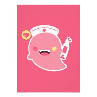 Cute Kawaii Pink Nurse Ghost Announcement