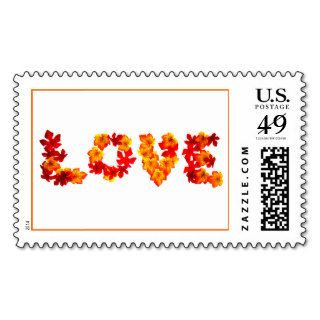 El amor en el otoño Estampilal De Boda Invitacione Stamp