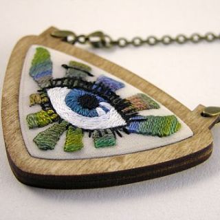 embroidered all seeing eye pendant by mother eagle