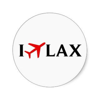 I Fly LAX   Los Angeles International Airport Round Sticker