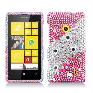 Aimo NK521PCLDI659 Dazzling Diamond Bling Case for Nokia Lumia 521   Retail Packaging   Layer Pink Cell Phones & Accessories