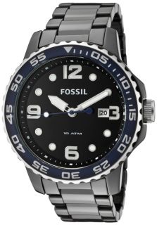 Fossil CE5010  Watches,Mens Black Dial Black Ceramic, Casual Fossil Quartz Watches