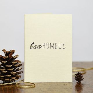 hand printed baa humbug card by katie leamon