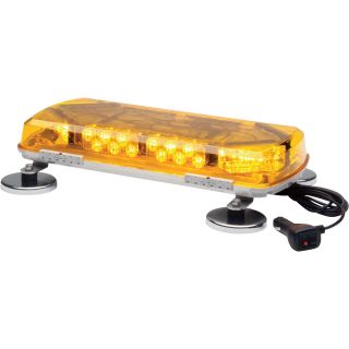 Whelen Century Amber Mini Lightbar with Magnetic Mount — 16in., 8 LEDs, Model# MC16MA  Light Bars